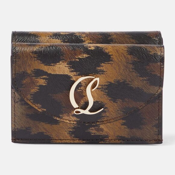 Christian Louboutin Handbags - Christian Louboutin LOUBI54 CL Compact Tri Fold Leopard Leather Wallet